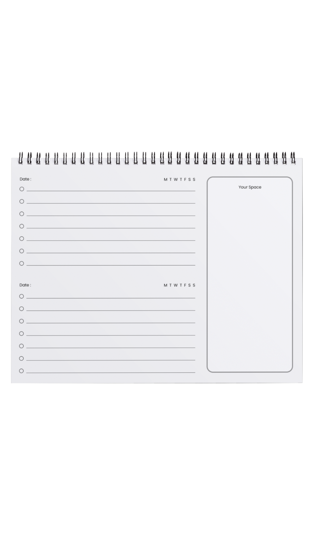 Undated daily To-do list planner - Landscape